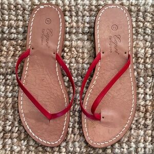 Made in Italy, Capri Leather Sandals, Red, Size 6